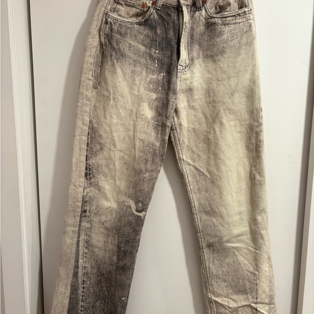 Our Legacy Black and Cream Straight Jeans